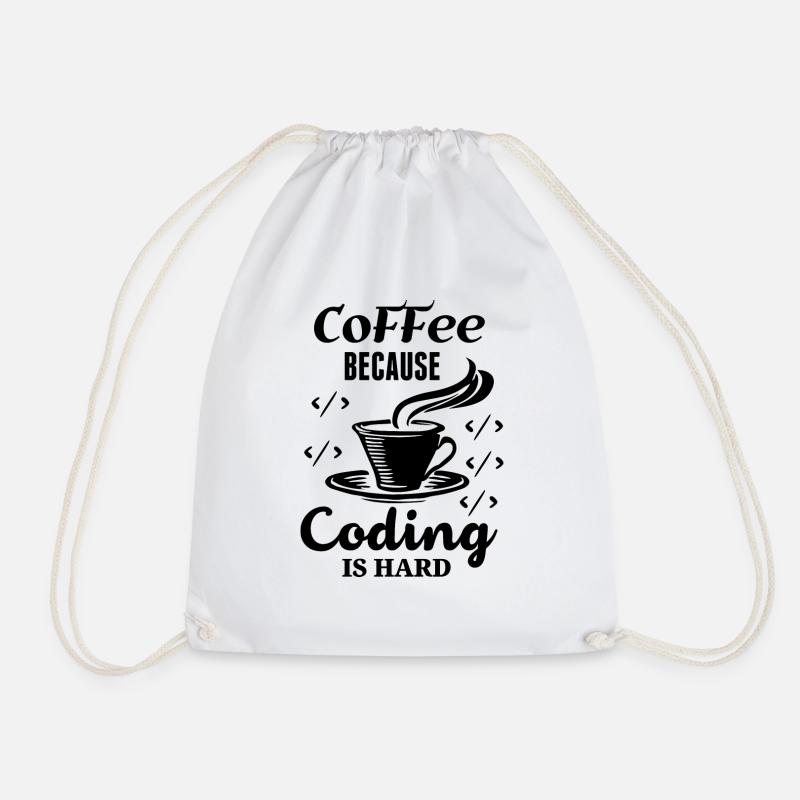 Coffe Coding - Turnbeutel - Weiß