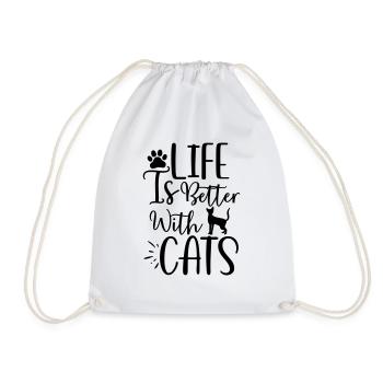 une vie meilleure avec les chats - Sac de sport léger - blanc - Devant