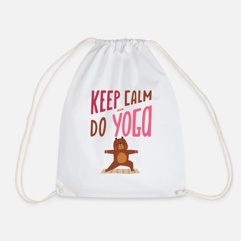 Keep calm and do yoga - Ours - Drawstring Bag - white