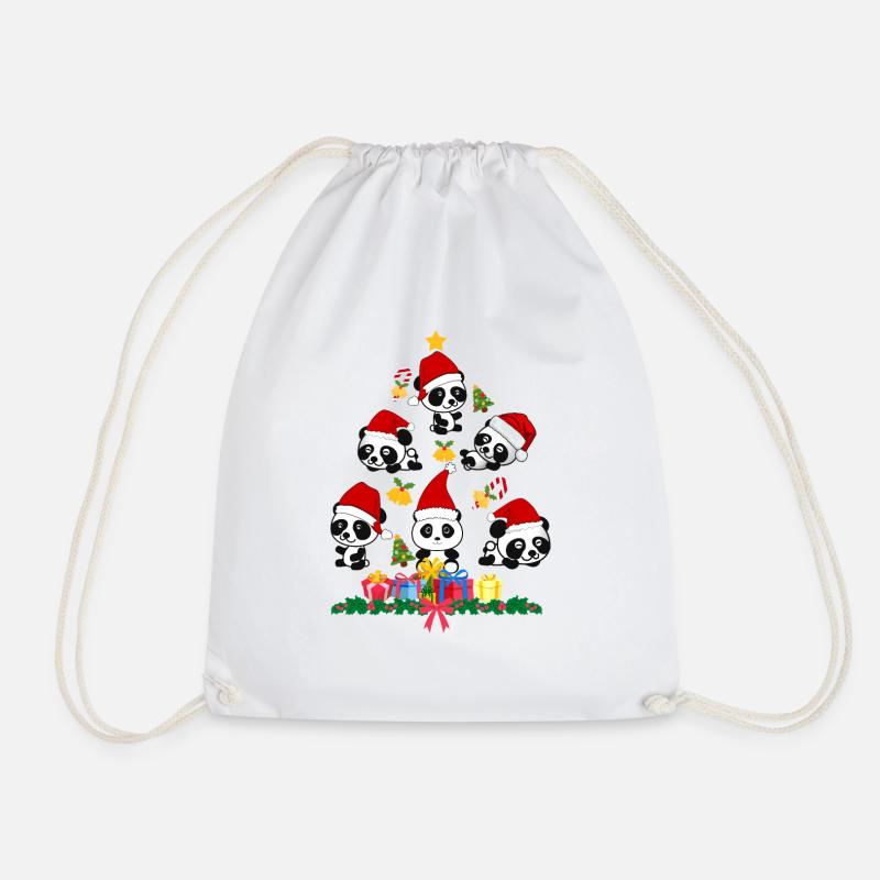 Panda-Weihnachten. Weihnachtsgeschenk - Turnbeutel - Weiß