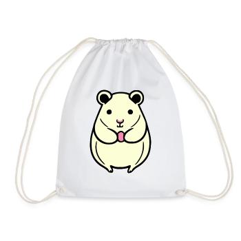 Hamster cute animal rodent animals funny pet 2 - Drawstring Bag - white - Front