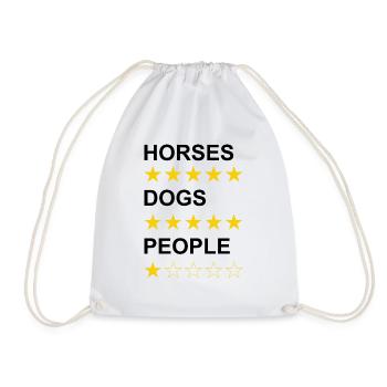Chevaux Chiens Personnes noir - Sac de sport léger - blanc - Devant