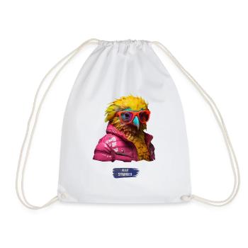 Crazy Bird - Drawstring Bag - white - Front