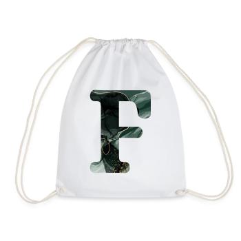 Lettre f marbré vert - Sac de sport léger - blanc - Devant