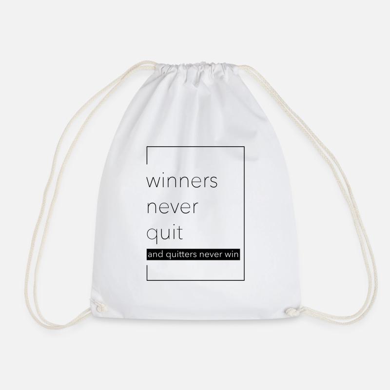 winner never quit - Turnbeutel - Weiß