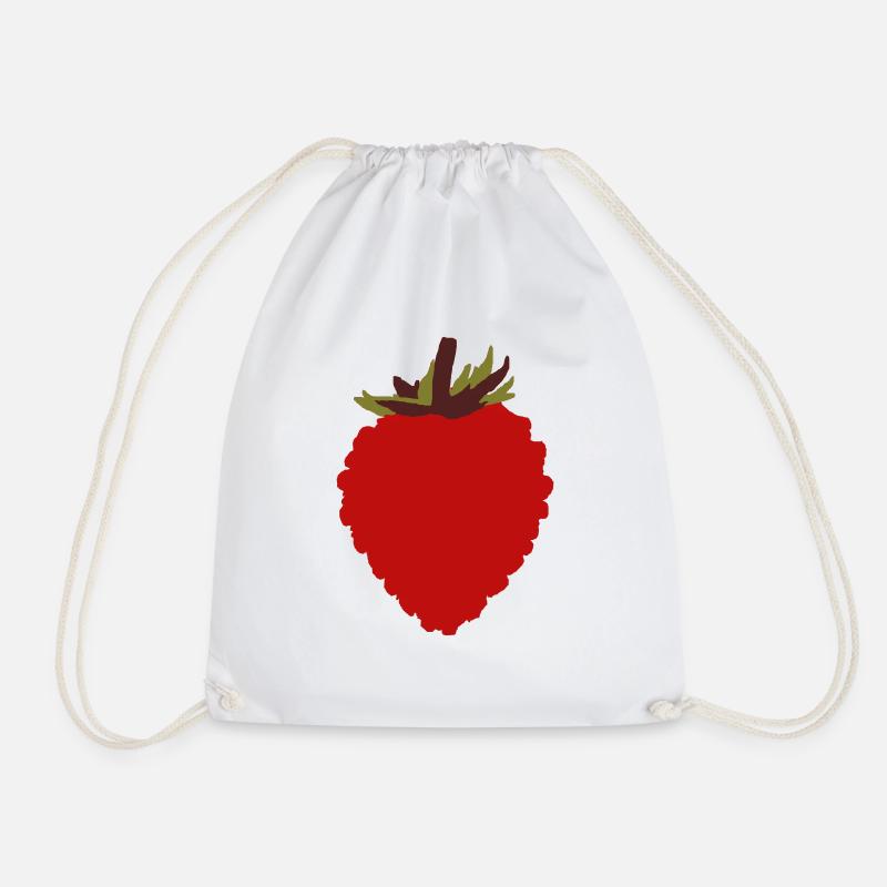 Wild Strawberry - Drawstring Bag - white