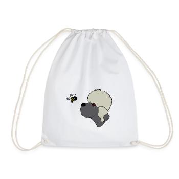 Dandie and Bumblebee - Drawstring Bag - white - Front