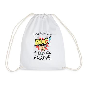 citation physique a encore frappe humour poing ser - Sac de sport léger - blanc - Devant