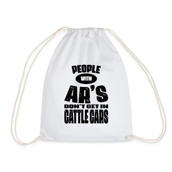 people with ars don t get in cattle cars - Sac de sport léger - blanc - Devant