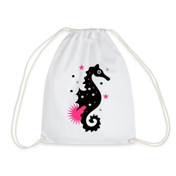 Sea horse - Drawstring Bag - white - Front