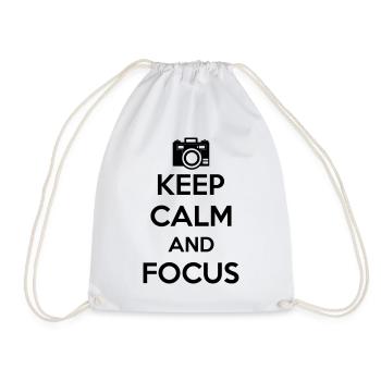 Keep Calm and Focus Photography - Drawstring Bag - white - Front