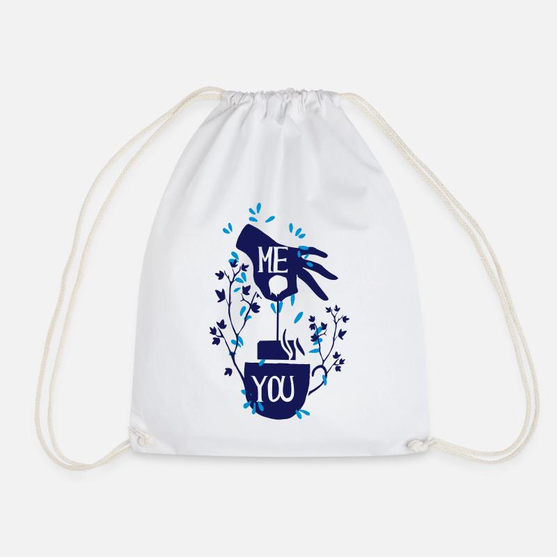 ME YOU TEA, Teabags, Tea, Tea, Teapot - Drawstring Bag - white