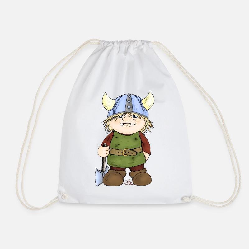 Erik, the little viking - Drawstring Bag - white