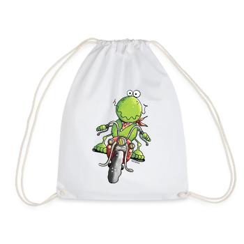 Biker Frosch - Turnbeutel - Weiß - Vorne