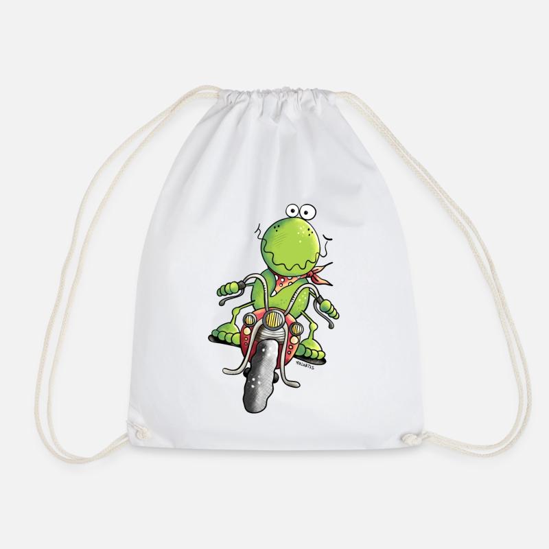 Biker Frosch - Turnbeutel - Weiß