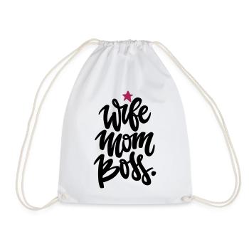 Mama Power: Femme maman Bos - Sac de sport léger - blanc - Devant