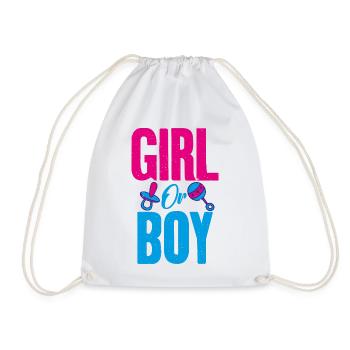 Girl or Boy Gender Reveal Party - Drawstring Bag - white - Front