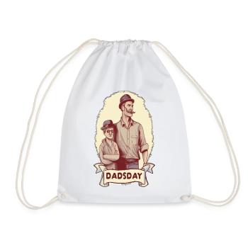 Father's Day Dad Retro Vintage Design - Drawstring Bag - white - Front