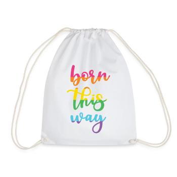 Pride Month - Born This Way - Drawstring Bag - white - Front