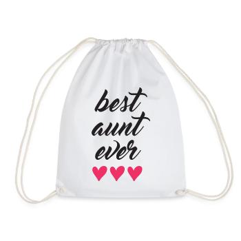 Best Aunt Ever - Drawstring Bag - white - Front