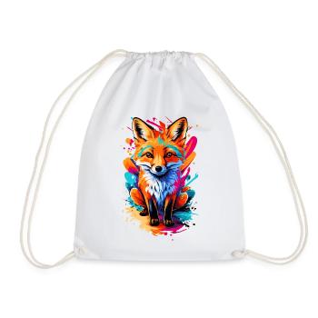 Baby Fuchs - Cute Rotfuchs - Fuchs Farbenfroh Fox - Turnbeutel - Weiß - Vorne