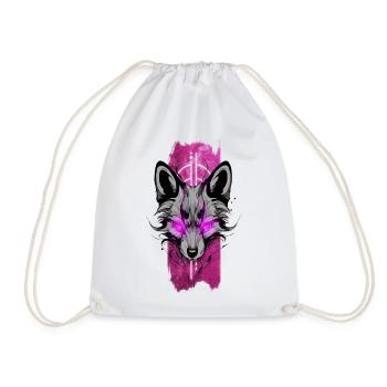 Strahlendes Fuchsfeuer: Fuchs mit leuchtend rosa Augen - Turnbeutel - Weiß - Vorne
