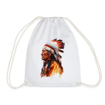 Indianer Häuptling Ureinwohner Stamm Apache Sioux - Turnbeutel - Weiß - Vorne