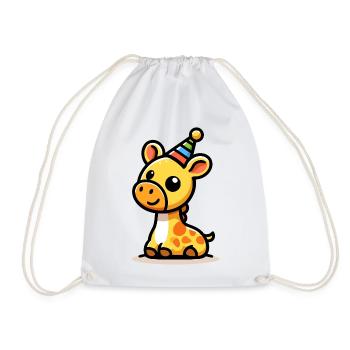 Lieux de fête : la girafe en fête - Sac de sport léger - blanc - Devant