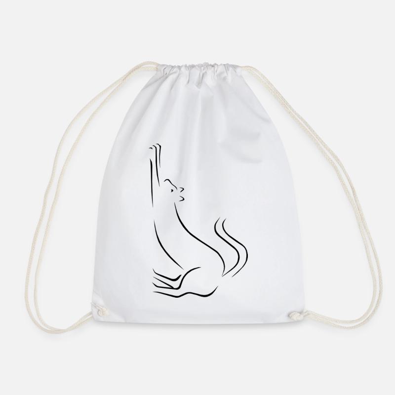 Dessin au trait de chat - Sac de sport léger - blanc
