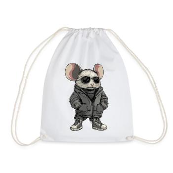 Maus Cool Winter - Turnbeutel - Weiß - Vorne
