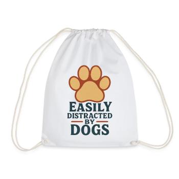 Facilement distrait par les chiens - Sac de sport léger - blanc - Devant