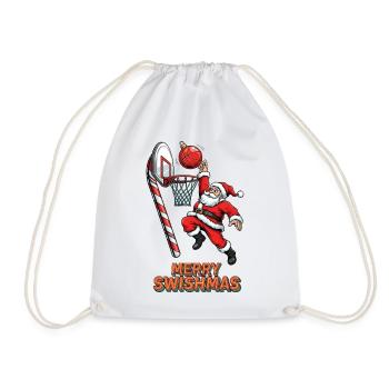 Merry Swishmas Santa Dunk Basketball - Turnbeutel - Weiß - Vorne