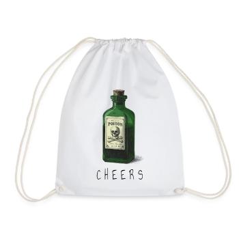 Bouteille de poison verte avec crâne - Sac de sport léger - blanc - Devant