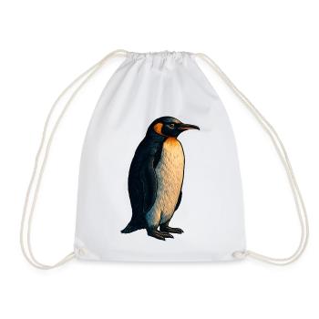 Penguin illustration with warm contrast - Drawstring Bag - white - Front