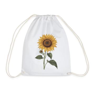 Sonnenblume – Botanical Vintage - Turnbeutel - Weiß - Vorne