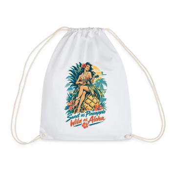 Hula Girl & Ananas – Sweet & Wild Hawaii - Turnbeutel - Weiß - Vorne