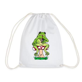 Frosch und Cocktail - Turnbeutel - Weiß - Vorne