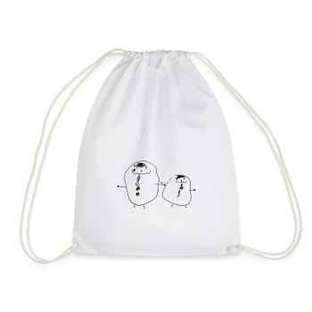 Siblings "Snowmen" / Sibling Love - Drawstring Bag - white - Front