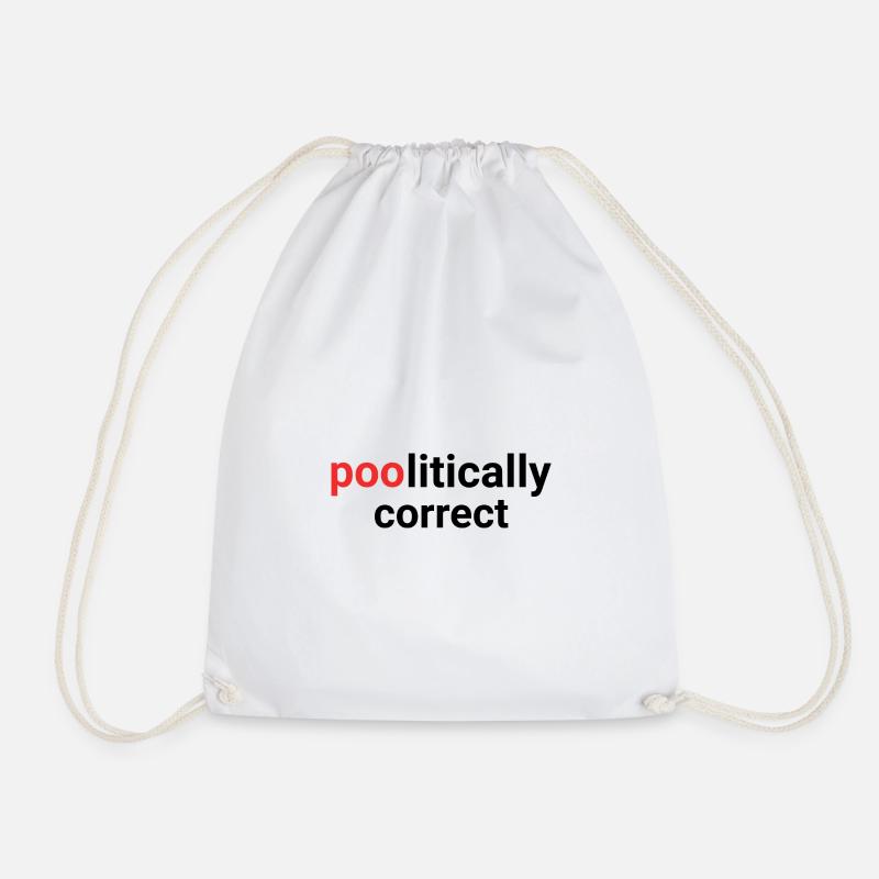 Poolitically Correct: Humor in Politics - Drawstring Bag - white