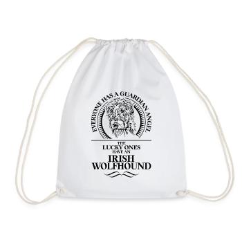 IRISH WOLFHOUND Guardian Angel Spruch Wilsigns - Turnbeutel - Weiß - Vorne
