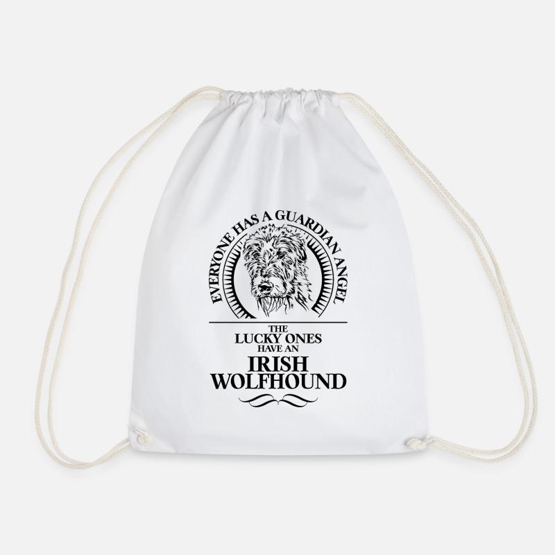IRISH WOLFHOUND Guardian Angel Spruch Wilsigns - Turnbeutel - Weiß