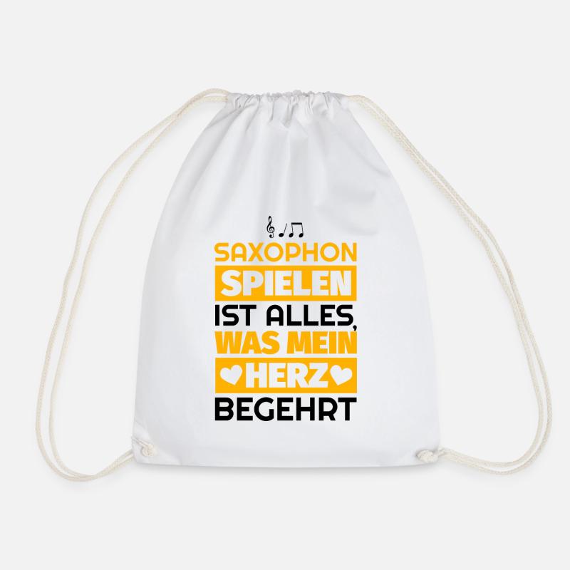 Saxophon Geschenke - Turnbeutel - Weiß