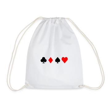 Alle Symbole Poker / Skat / ... - Turnbeutel - Weiß - Vorne
