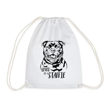 STAFFORDSHIRE BULL TERRIER loved by a Staffie Hund - Turnbeutel - Weiß - Vorne