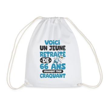 jeune retraité de 66 ans cadeau drôle retraite - Sac de sport léger - blanc - Devant