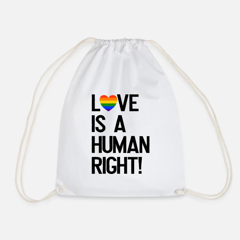 Love is a human right LGBT Gay Pride Regenbogen - Turnbeutel - Weiß