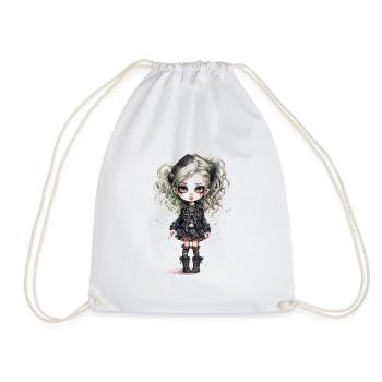 Goth girl - Drawstring Bag - white - Front