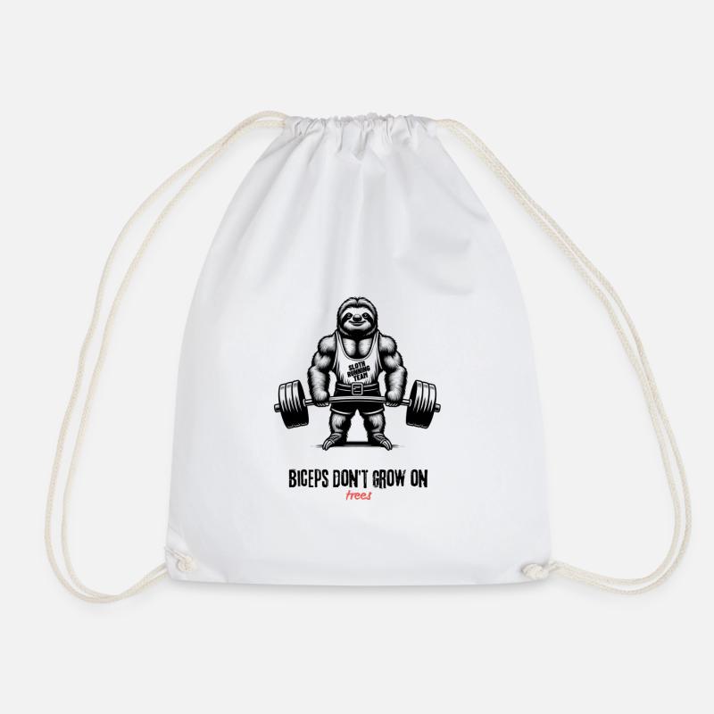 Sloth Team, a motivational slogan for the gym. - Drawstring Bag - white