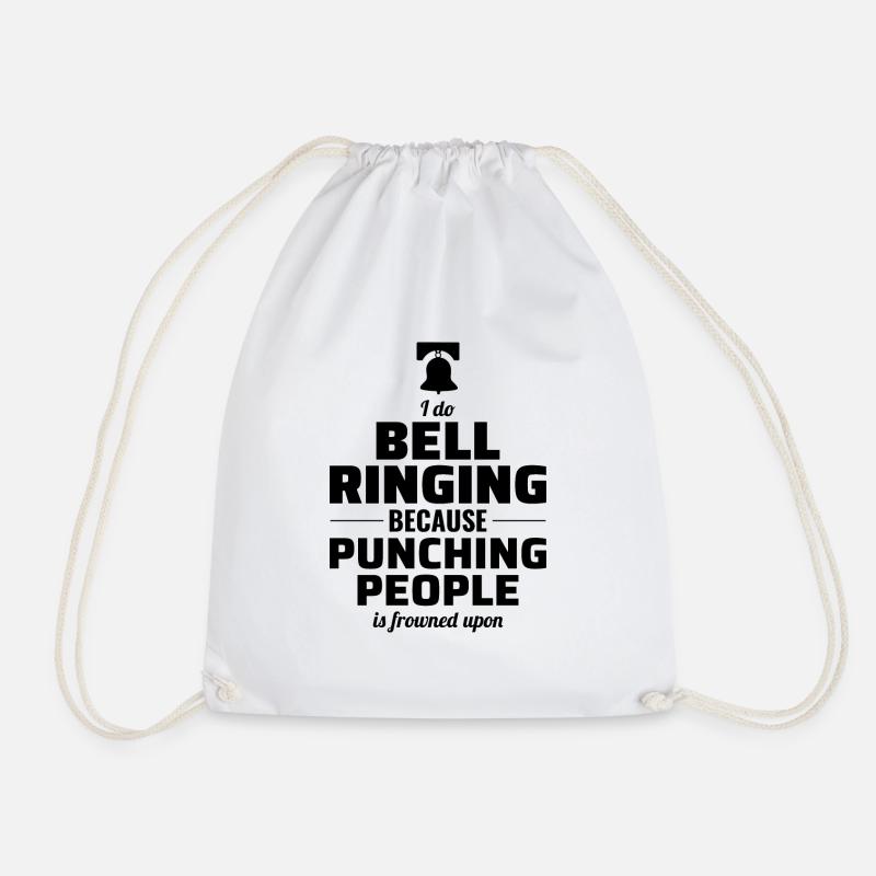 Bell Ringer Ringing Collector Campanologist Funny - Drawstring Bag - white