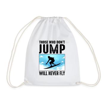 Skysurfing Skydiving Extreme Sport Skydiver Funny - Drawstring Bag - white - Front